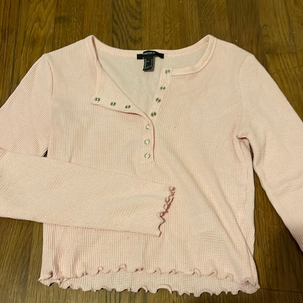 Ribbed cropped long-sleeve
